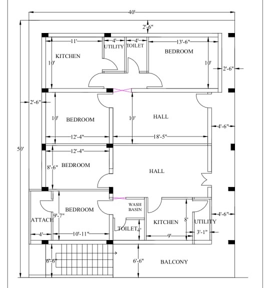 second floor two portion rental portion design details
