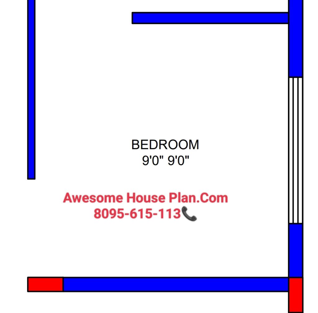 2nd bedroom size details 9 feet by 9 feet 